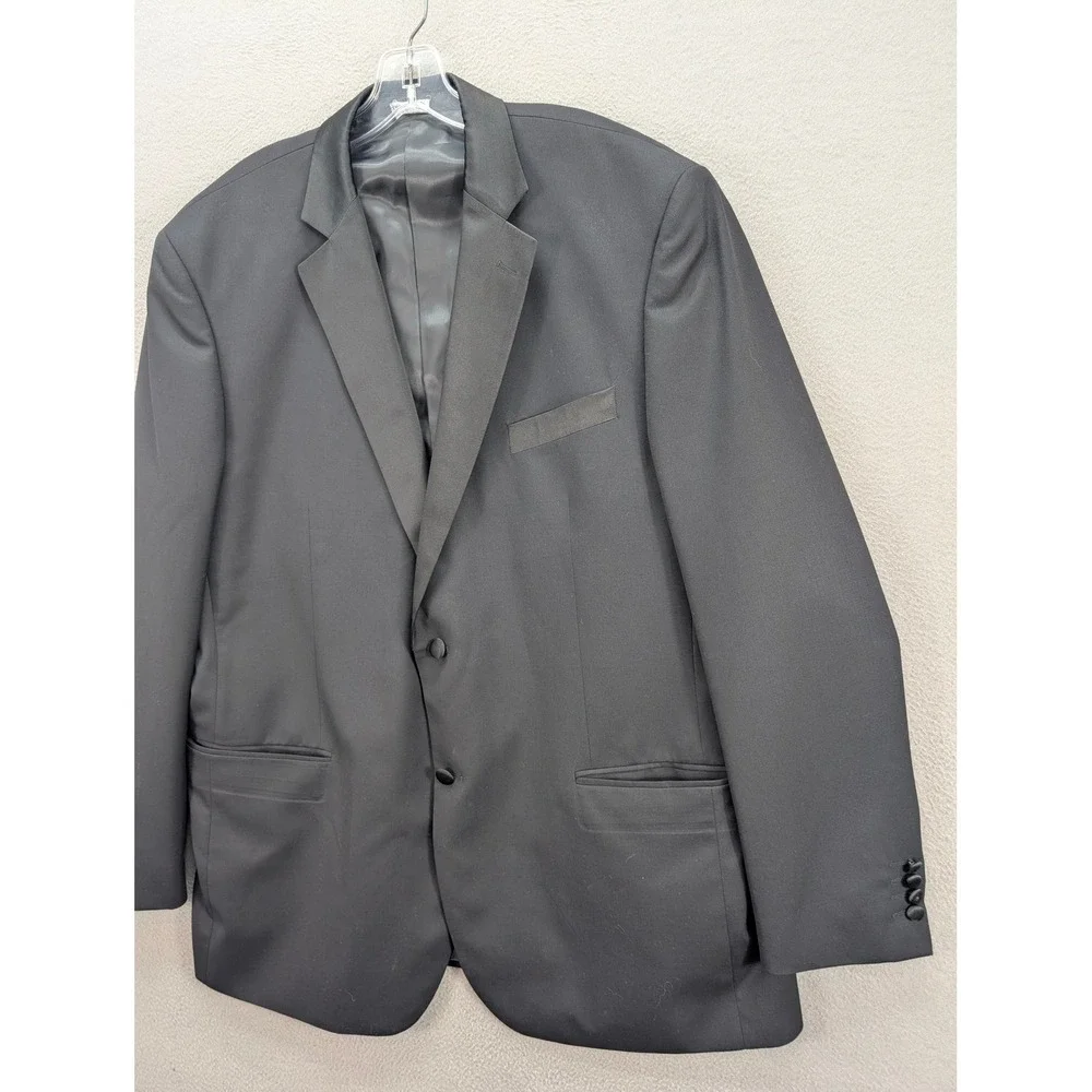 Manzini Italy Wool Tuxedo Sport Coat‎ Men's 46L Black Super 150s Formal Casual